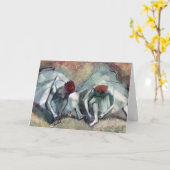 Dancers die hun schoenen uittrekken van Edgar Dega Kaart (Gele Bloem)