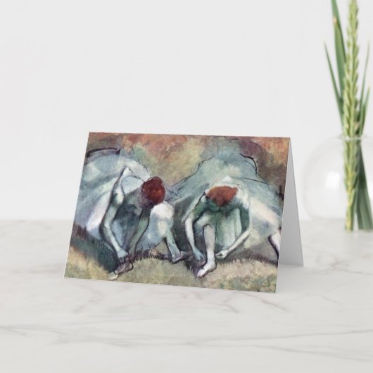 Dancers die hun schoenen uittrekken van Edgar Dega Kaart (Voorkant)