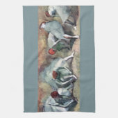 Dancers die hun schoenen uittrekken van Edgar Dega Theedoek (Verticaal)