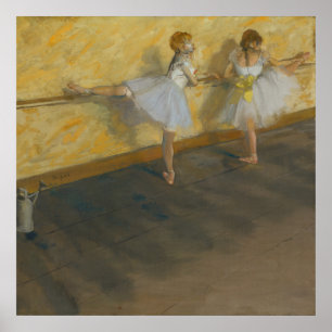 Dancers die in de Barre - Edgar Degas oefenen Poster