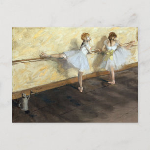 Dancers die in de Barre oefenen door Edgar Degas Briefkaart