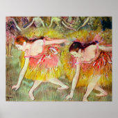 Dancers die naar beneden buigen door Edgar Degas,  Poster (Voorkant)