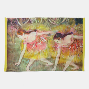 Dancers die naar beneden buigen door Edgar Degas,  Theedoek