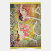 Dancers die naar beneden buigen door Edgar Degas,  Theedoek (Verticaal)