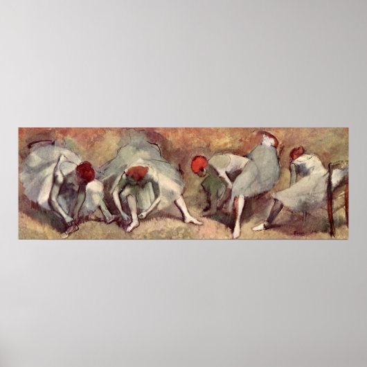 Dancers die schoenen aan elkaar knopen. Edgar Dega Poster (Voorkant)