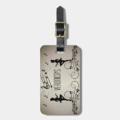 Dancers en persoonlijke naam muziek bagagelabel (Voorkant verticaal)