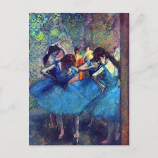 Dancers in blauw door Edgar Degas, balletkunst Briefkaart (Voorkant)