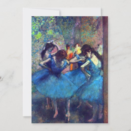 Dancers in blauw door Edgar Degas,  balletkunst Kaart (Voorkant)