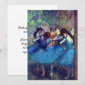 Dancers in blauw door Edgar Degas,  balletkunst Kaart (Voorkant / Achterkant)