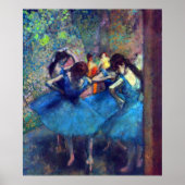 Dancers in blauw door Edgar Degas,  balletkunst Poster (Voorkant)