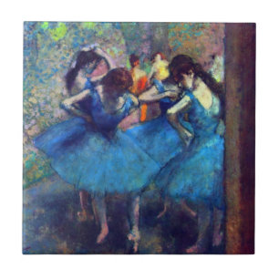 Dancers in blauw door Edgar Degas,  balletkunst Tegeltje