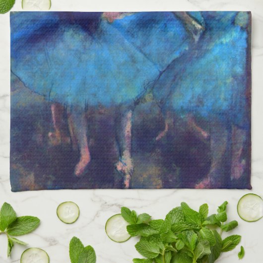 Dancers in blauw door Edgar Degas,  balletkunst Theedoek (Gevouwen)