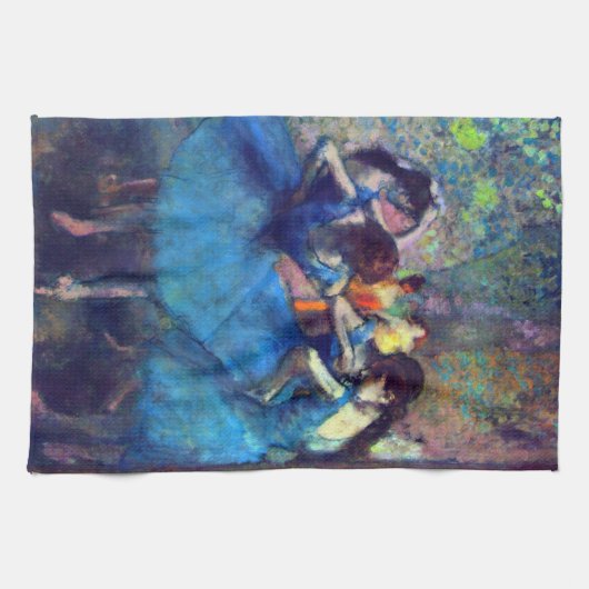 Dancers in blauw door Edgar Degas,  balletkunst Theedoek (Horizontaal)