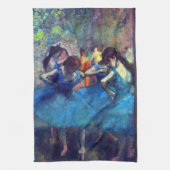 Dancers in blauw door Edgar Degas,  balletkunst Theedoek (Verticaal)