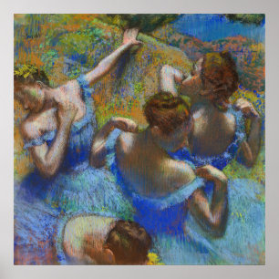 Dancers in blauw - Edgar Degas - c1890 Poster