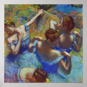 Dancers in blauw, Edgar Degas Poster