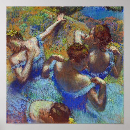 Dancers in blauw, Edgar Degas Poster (Voorkant)