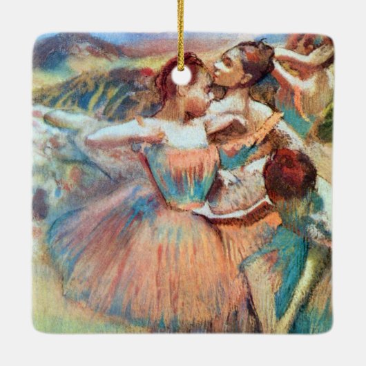 Dancers in een landschap van Edgar Degas Keramisch Ornament (Achterkant)