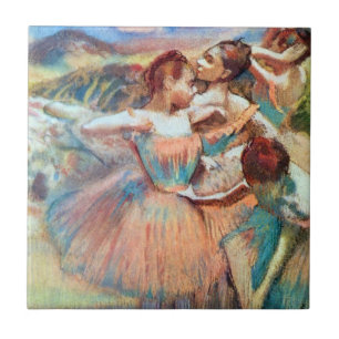Dancers in een landschap van Edgar Degas Tegeltje