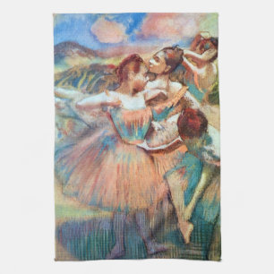Dancers in een landschap van Edgar Degas Theedoek