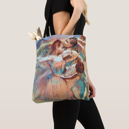 Dancers in een landschap van Edgar Degas Tote Bag (Dichtbij)