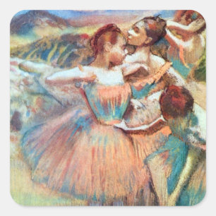 Dancers in een landschap van Edgar Degas Vierkante Sticker