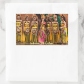 Dancers in Folk Costume uit Bali Indonesië Rechthoekige Sticker (Tas)