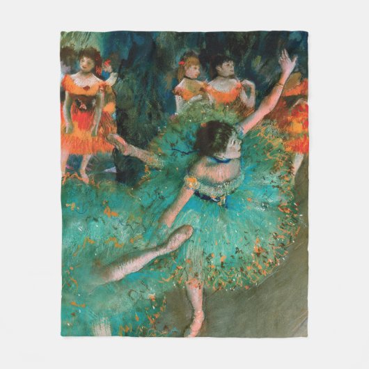 Dancers in Groen door Edgar Degas Fleece Deken (Voorkant)