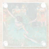 Dancers in Groen door Edgar Degas Glazen Onderzetter (Achterkant)