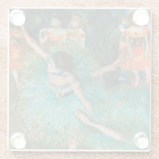 Dancers in Groen door Edgar Degas Glazen Onderzetter (Achterkant)