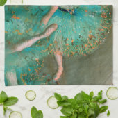 Dancers in Groen door Edgar Degas Theedoek (Gevouwen)