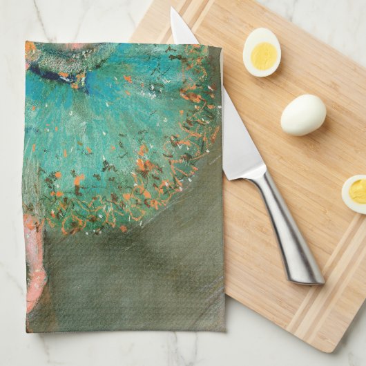 Dancers in Groen door Edgar Degas Theedoek (Quarter Fold)