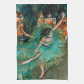 Dancers in Groen door Edgar Degas Theedoek (Verticaal)