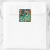 Dancers in Groen door Edgar Degas Vierkante Sticker (Tas)