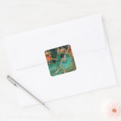 Dancers in Groen door Edgar Degas Vierkante Sticker (Envelop)