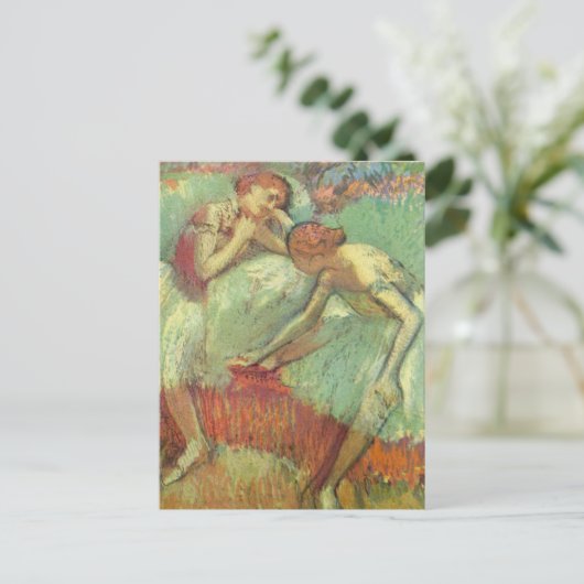Dancers in het groen door Edgar Degas,  ballet Briefkaart (Staand voorkant)