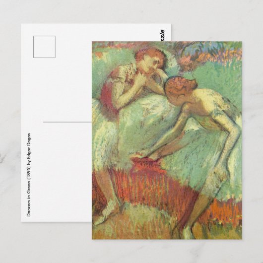 Dancers in het groen door Edgar Degas,  ballet Briefkaart (Voorkant / Achterkant)
