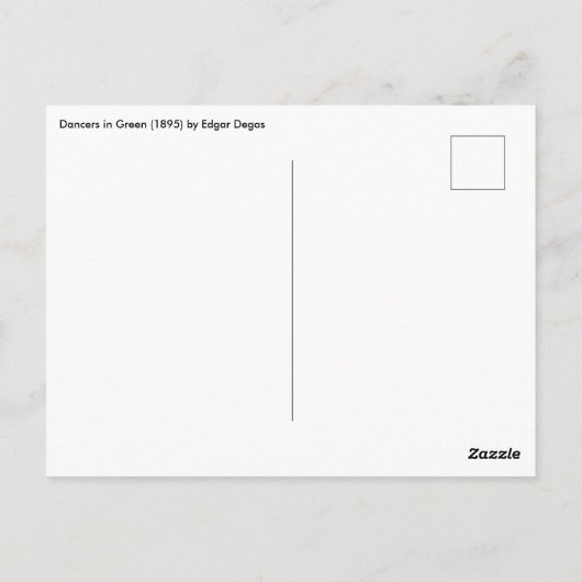 Dancers in het groen door Edgar Degas,  ballet Briefkaart (Achterkant)