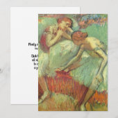 Dancers in het groen door Edgar Degas,  ballet Kaart (Voorkant / Achterkant)