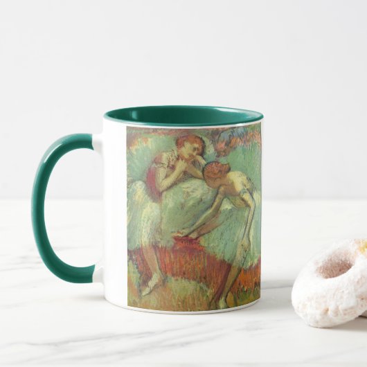 Dancers in het groen door Edgar Degas, ballet Mok (Met donut)