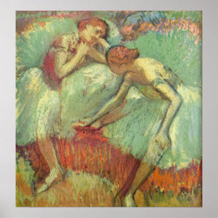 Dancers in het groen door Edgar Degas,  ballet Poster