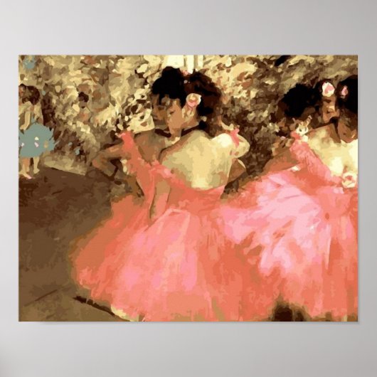 Dancers in roze door Degas Poster (Voorkant)
