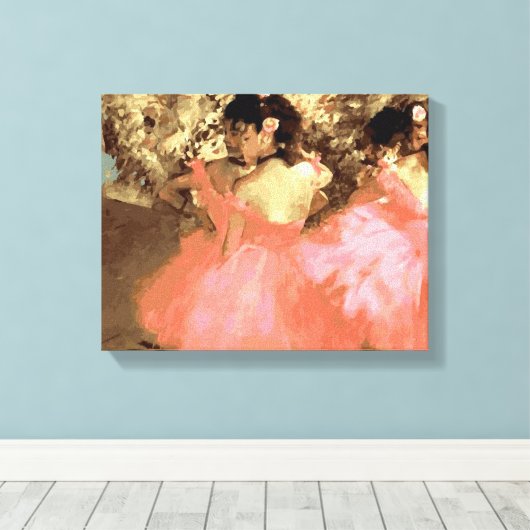 Dancers in roze door Degas Wrapped Canvas (Insitu (Houten vloer))