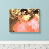Dancers in roze door Degas Wrapped Canvas Afdruk (Insitu (Houten vloer))