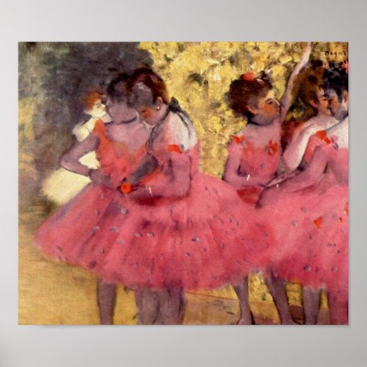 Dancers in roze door Edgar Degas Poster (Voorkant)
