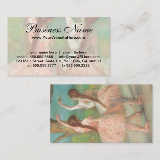 Dancers in roze door Edgar Degas Visitekaartje (Voorkant / Achterkant)