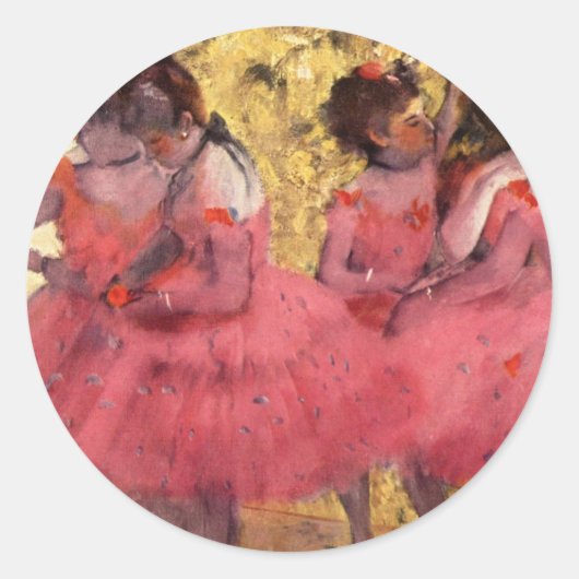 Dancers in roze ronde sticker (Voorkant)