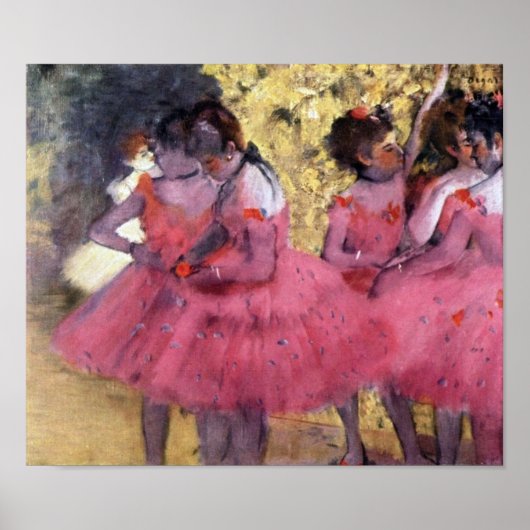 Dancers in Roze tussen de scènes Poster (Voorkant)