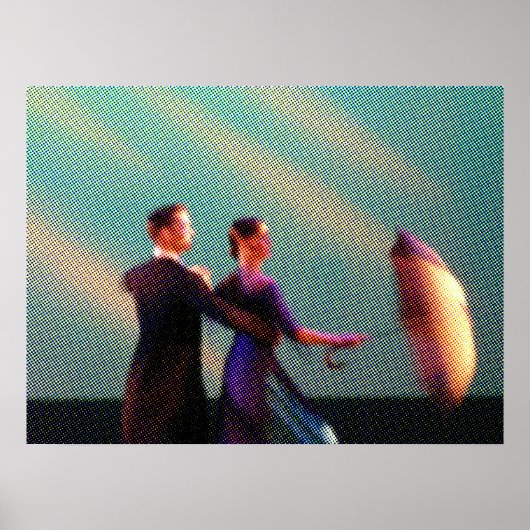 Dancers met Umbrella (halftone) Poster (Voorkant)