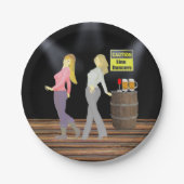 Dancers met waarschuwing Vrouwen op dansfeest Papieren Bordje (Voorkant)